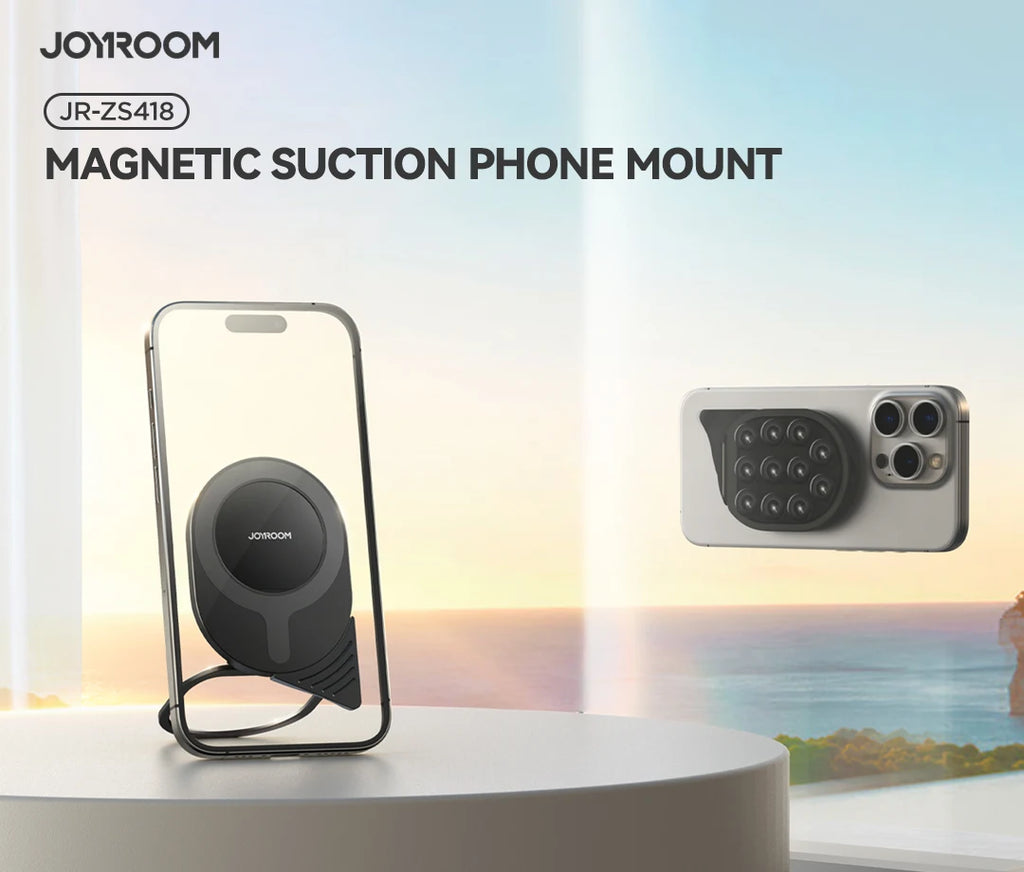 Joyroom Upgraded Magnetic Suction Cup Phone Mount Mirror Shower Silicone Suction Phone Case Grip Stand Holder For iPhone Android