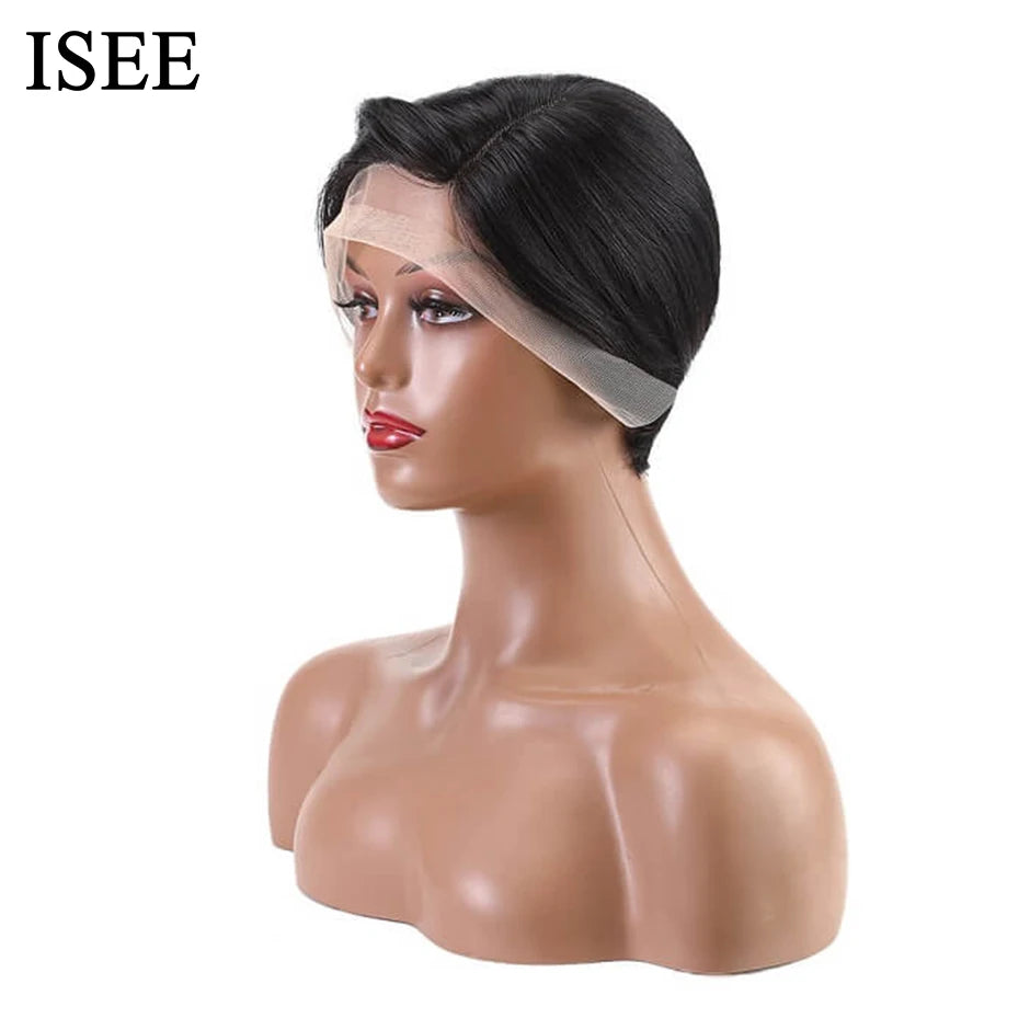 ISEE HAIR Short Bob Wig Lace Front Human Hair Wigs For Women Human Hair Straight Pixie Cut Wig 13X4 Lace Frontal Wig Human Hair