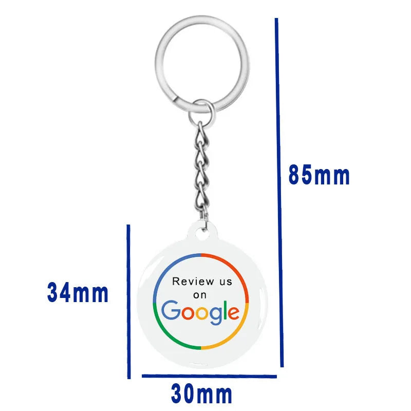 NFC Smart Epoxy Keychain for Google Instagram WhatsApp Facebook Snapchat Review Tap Keychain for Instant Customer Feedback