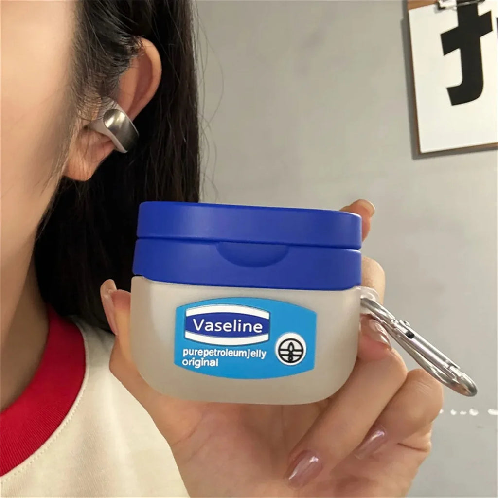 For AirPods 4 3 2 1 Pro Pro2 Earphone Case 3D Creative vaseline Case Silicone Protective Headphone Box With Pendant Cover