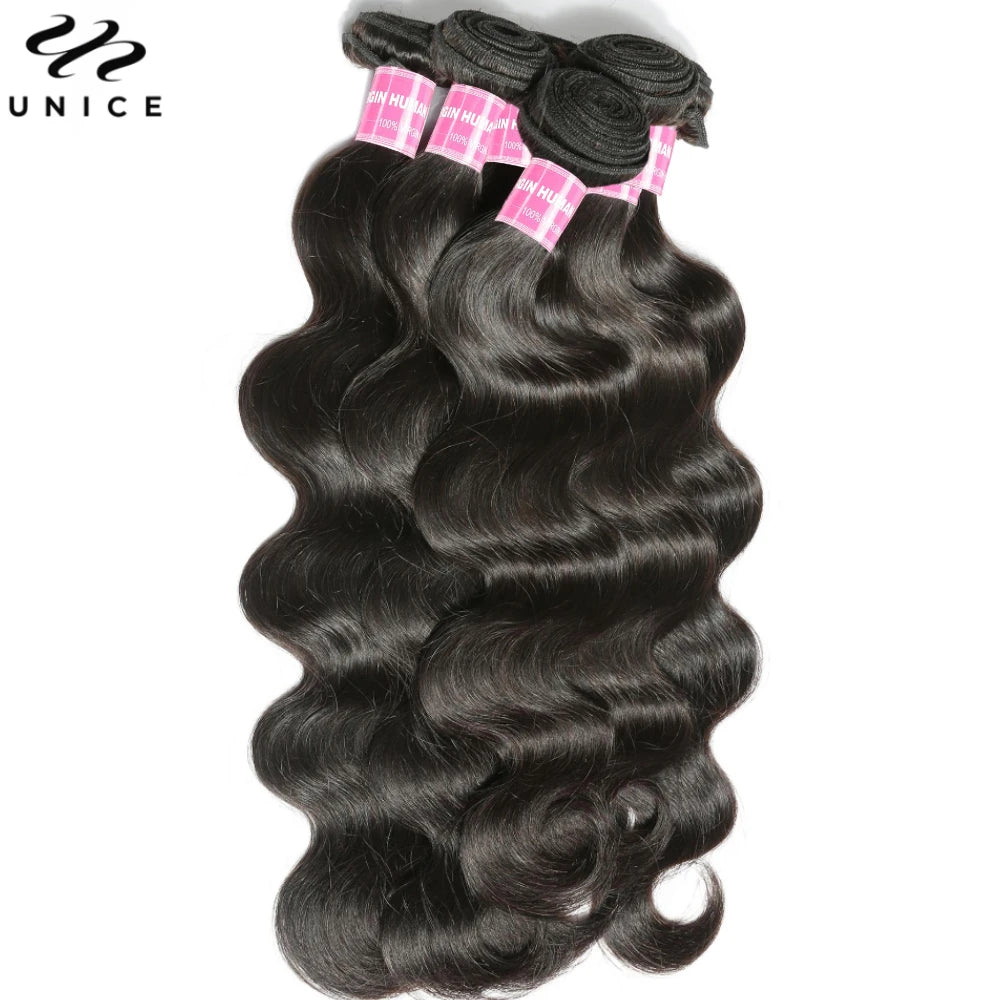 UNICE Hair Top Quality 100% Human Hair Bundles Wholesale Body Wave Bundles 100Gram Per Bundle 8-30Inch