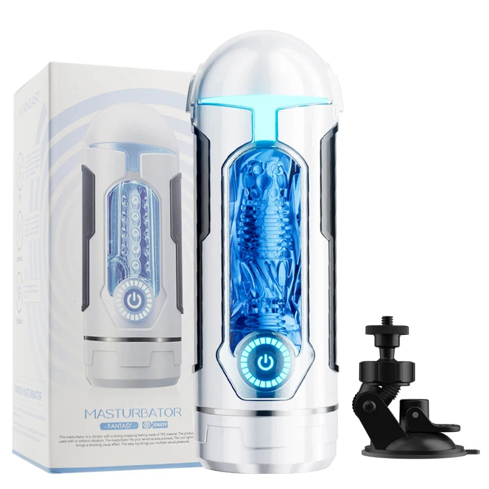 Sex Toys Male Masturbator Cup with Suction Mount Heating Rod Vaginal Penetration Pocket Pussy Masturbator Toy Adults Goods