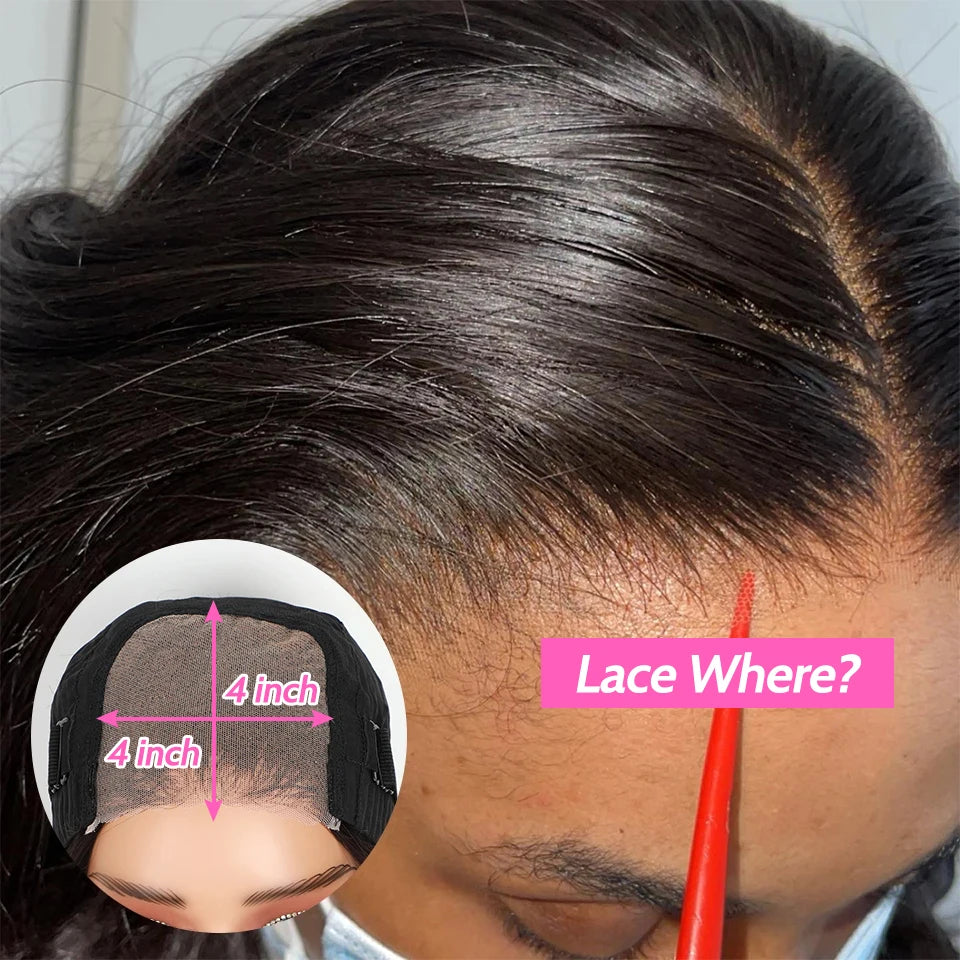 ISEE Hair 4x4 Wear Go Glueless Wigs Preplucked Straight Short Bob Prebleached Ready To Wear Wigs For Women PreCut Lace Wear Go