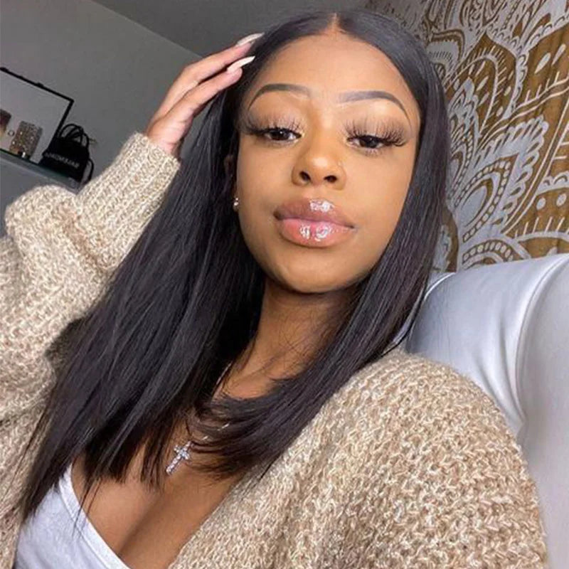 Isee Silky Straight U Part Wigs For Women Glueless Malaysian Straight 100% Human Hair Wigs 180% Density  U Shape Wigs