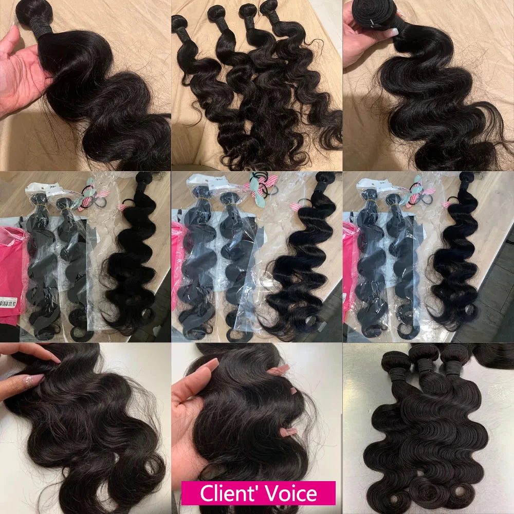 24 Inch Body Wave Human Hair Bundles - 12A Brazilian Raw Hair Weave Extensions (1-3 Bundles)