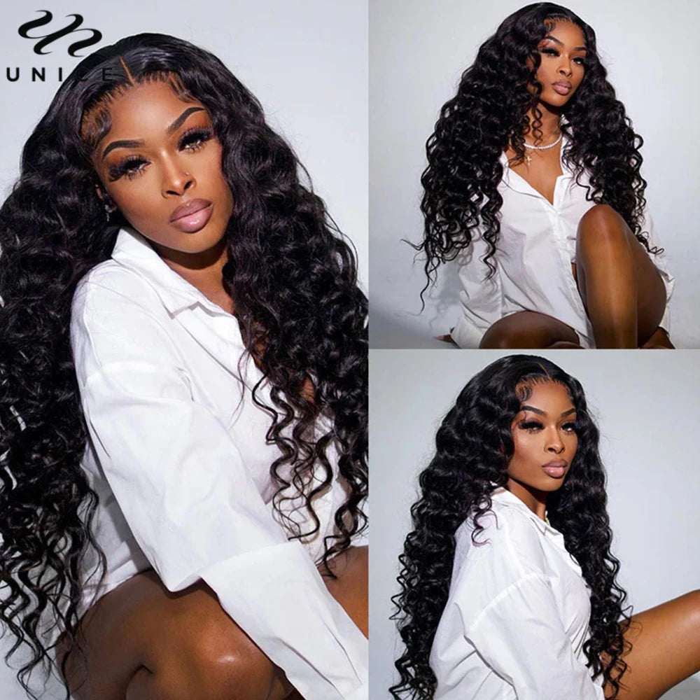 Unice Hair Loose Deep Wave Bundles 1/3/4 PCS Human Hair Bundles Sew In Quick Weaves Bundles Human Hair 100Gram Per Bundle