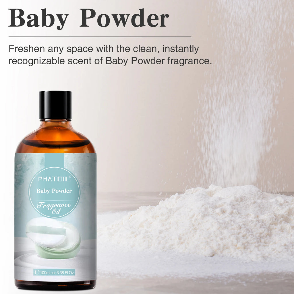 PHATOIL 100ml Aroma Fragrance Oil Fresh Linen Bubble Gum Baby Powder Angel Aromatherapy Essential Oils For Skin Candle Making