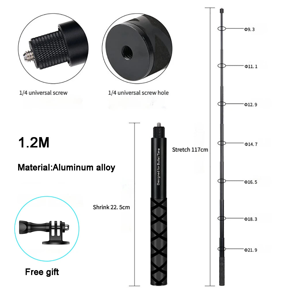 For Insta360 Invisible Selfie Stick Bullet Time Bundle Handle for Insta 360 x5 x4 GO 3S Ace Pro GO 3 x3 Stick Accessories