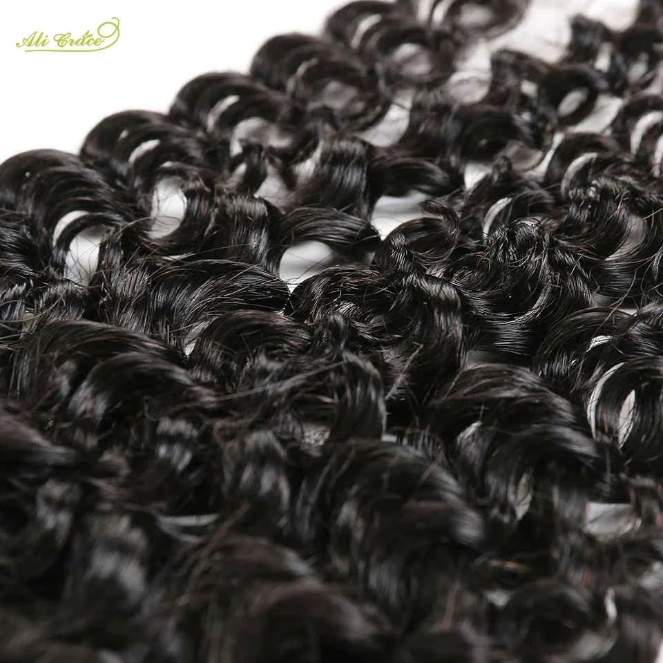 ALI GRACE Hair Kinky Curly Human Hair Bundles 1/3/4 Pcs Brazilian Hair Bundle 28 30 Inch Remy Hair Curly Weaving Natural Color
