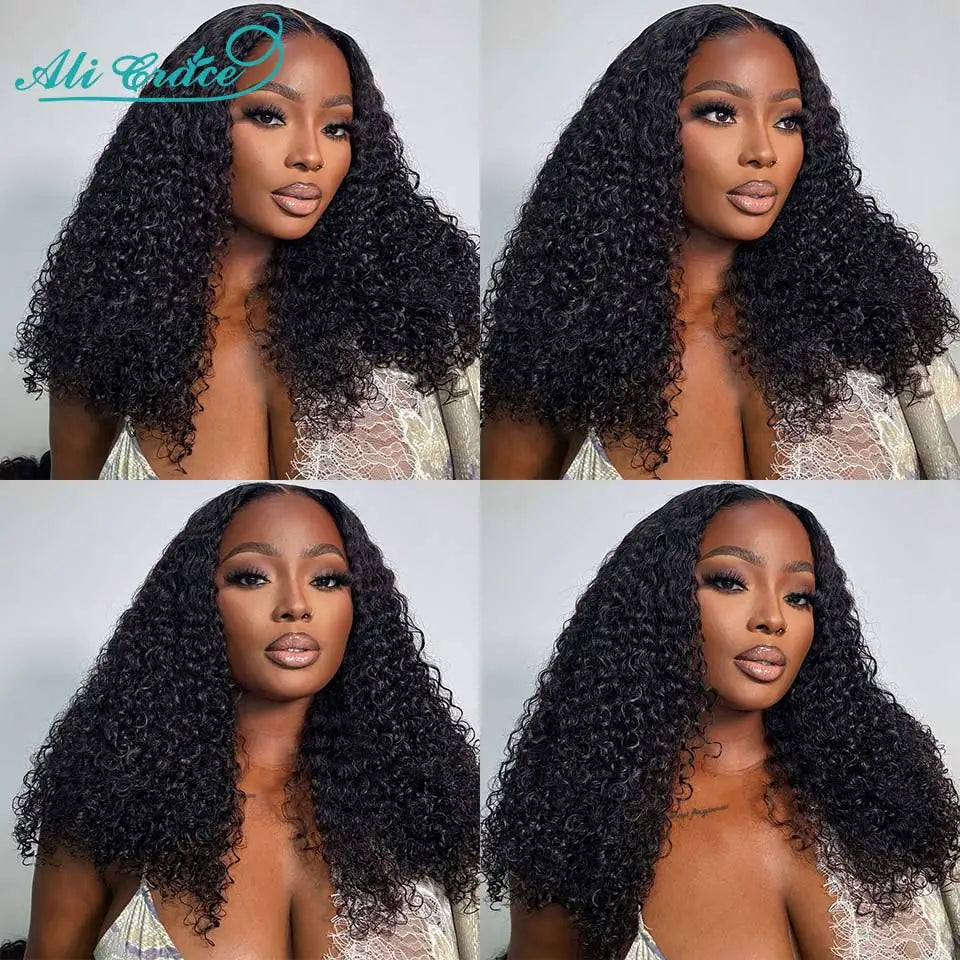 ALI GRACE Hair Kinky Curly Human Hair Bundles 1/3/4 Pcs Brazilian Hair Bundle 28 30 Inch Remy Hair Curly Weaving Natural Color