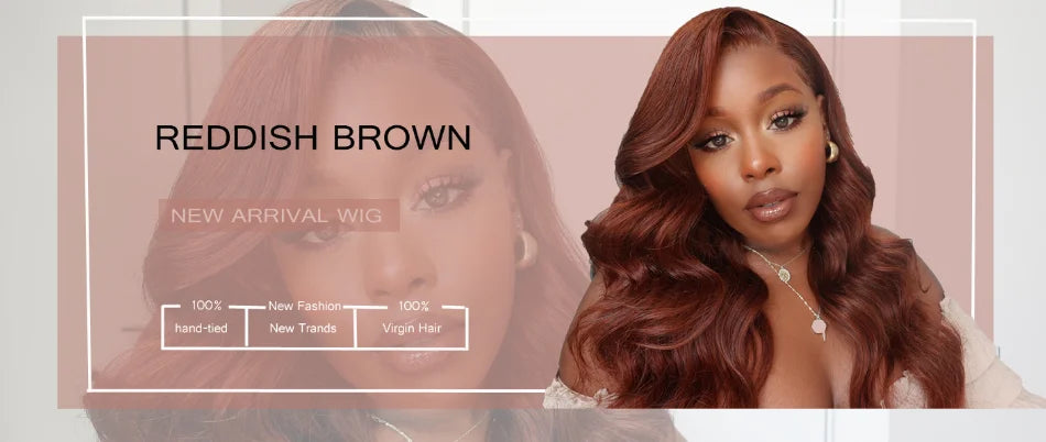 UNice Hair Reddish Brown Body Wave 13x4 Lace Front Wig Preplucked Human Hair Lace Frontal Wigs Can Do Any Part 30 Inch Long Wig