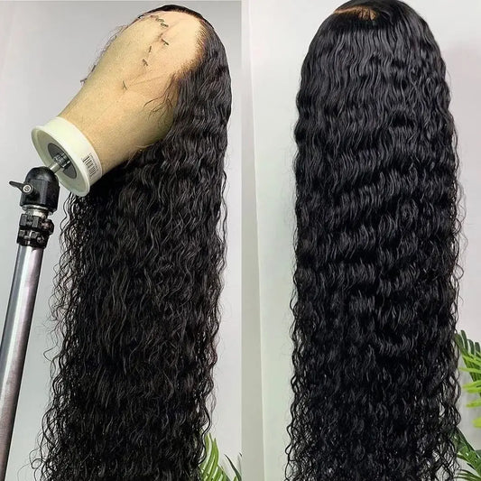 34 36Inch Deep Wave 13x4 13x6 Transparent Lace Frontal Wig Human Hair Water Curly 4x4 Lace Closure Wigs For Black Women Bling
