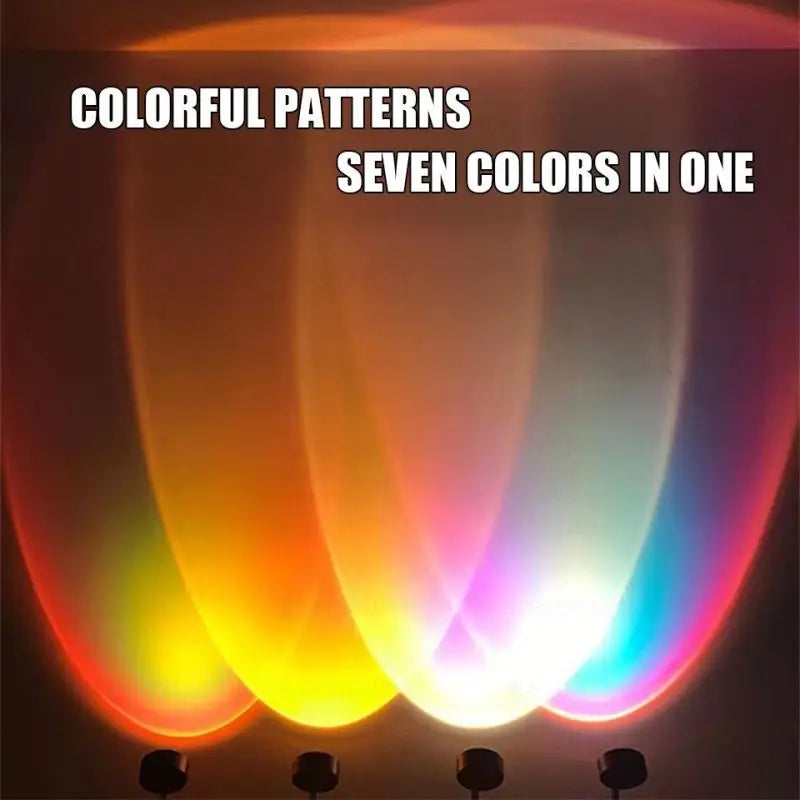 USB Sunset Light Mobile Phone Self Photography Light  LED Rainbow Neon Night Light Projector Photography Wall Atmosphere Light