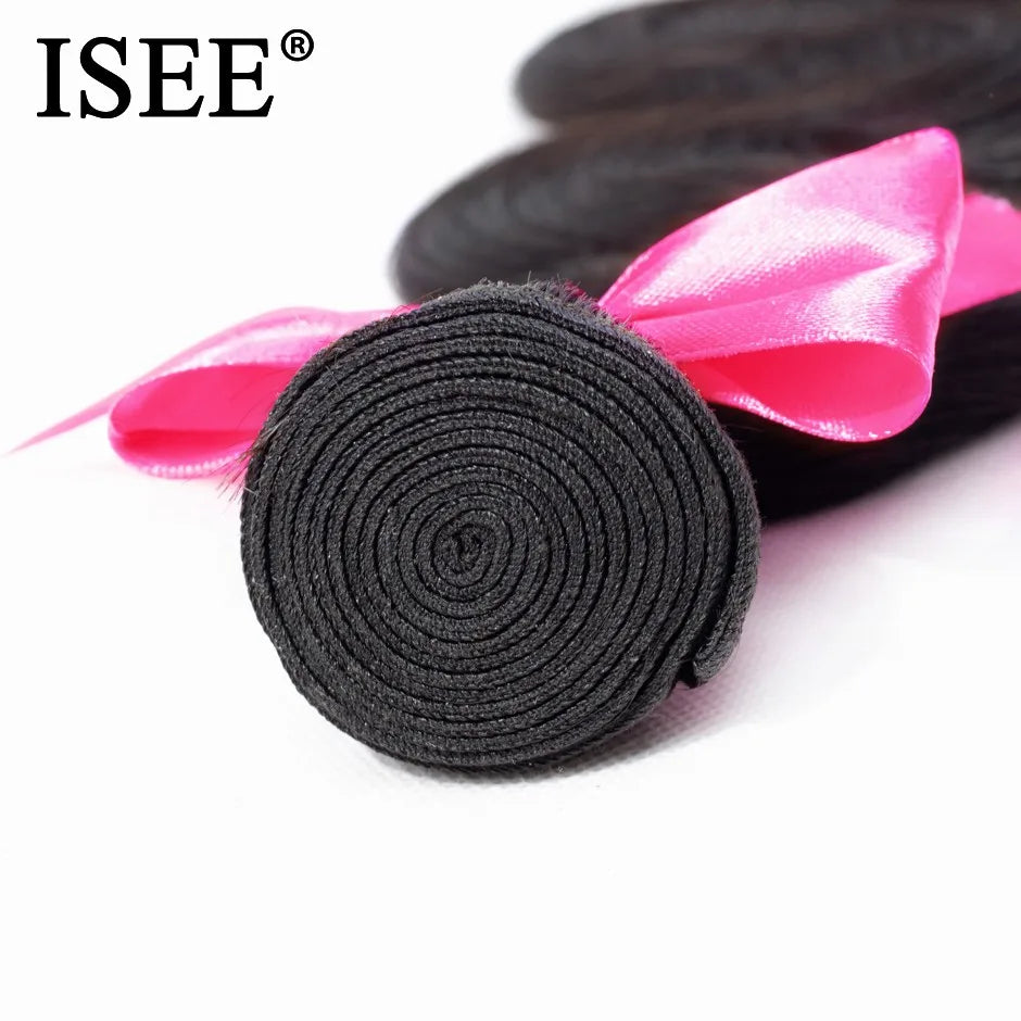 ISEE Malaysian Body Wave Remy bundles raw Human Hair Extensions 100% Unprocessed Can Buy 1/3/4 Bundles Nature Color Weave