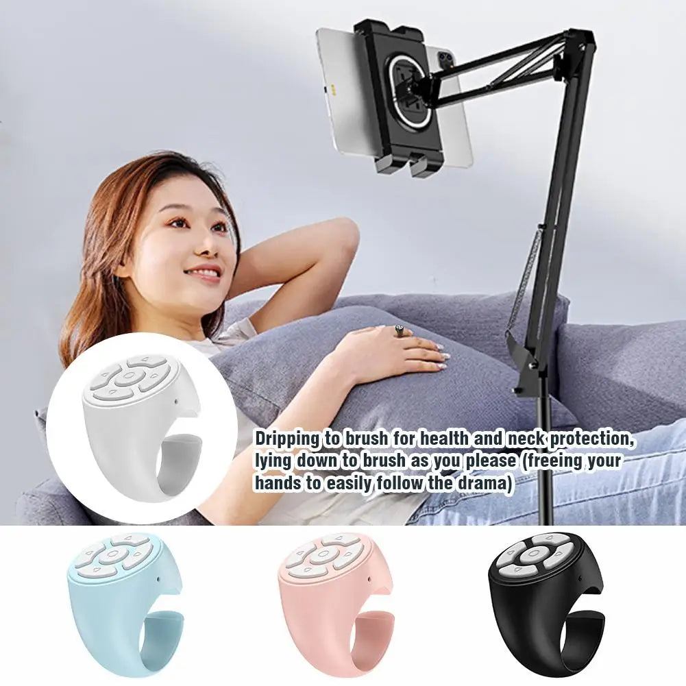 Portable Multi Function Bluetooth Remote Control For Fingertip Selfies Video Control Automatic Page Turning Browsing On Photo