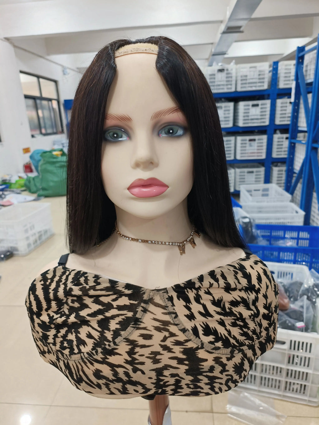 V Part Wig Human Hair No Leave Out Brazilian Straight Human Hair Wigs for Women Wigs  Virgin hair 180%% Density for Beginer