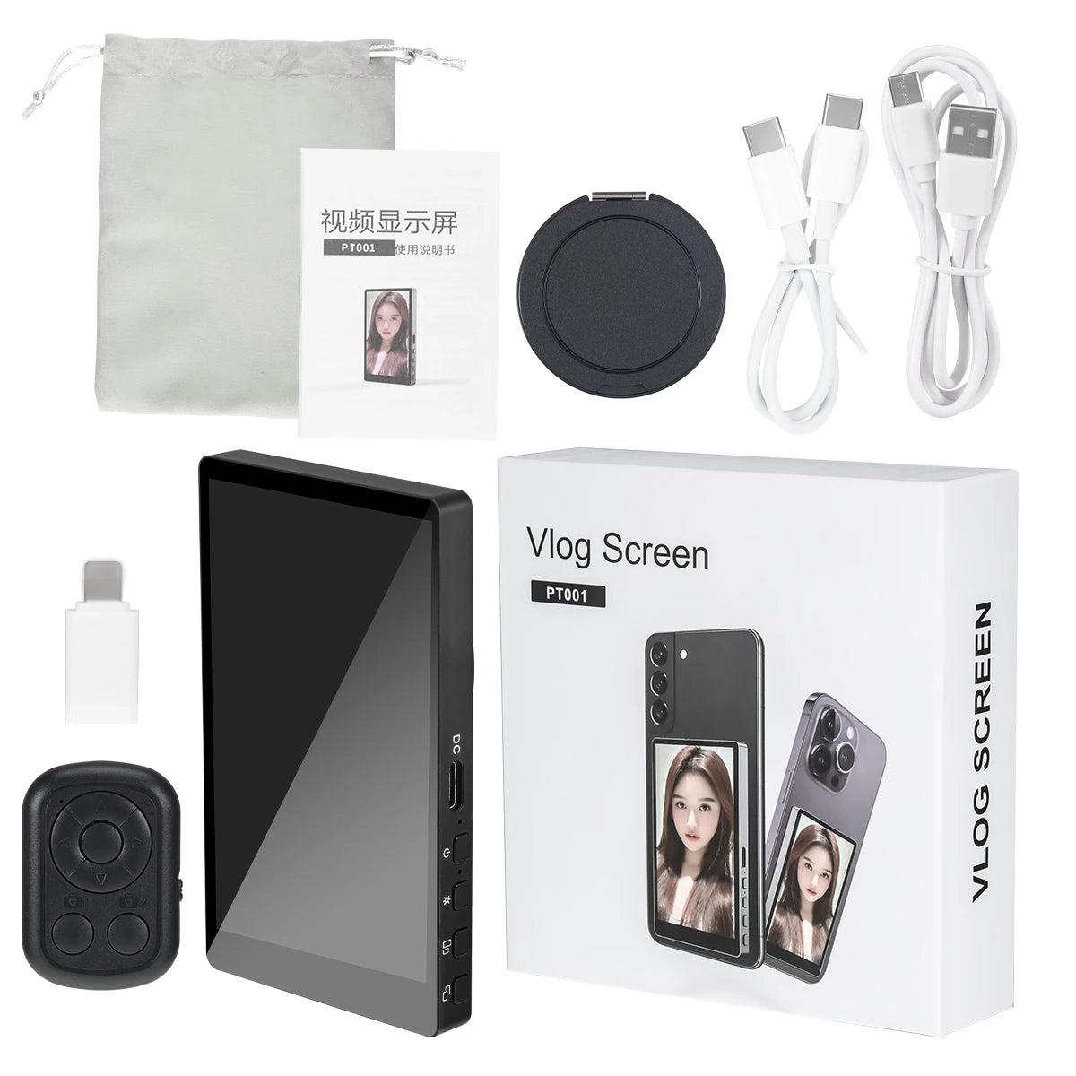 Mobile Phone Wireless Magnetic Selfie Monitor Screen For Smartphone Vlog Live Stream Video Recording for iPhone Android phone