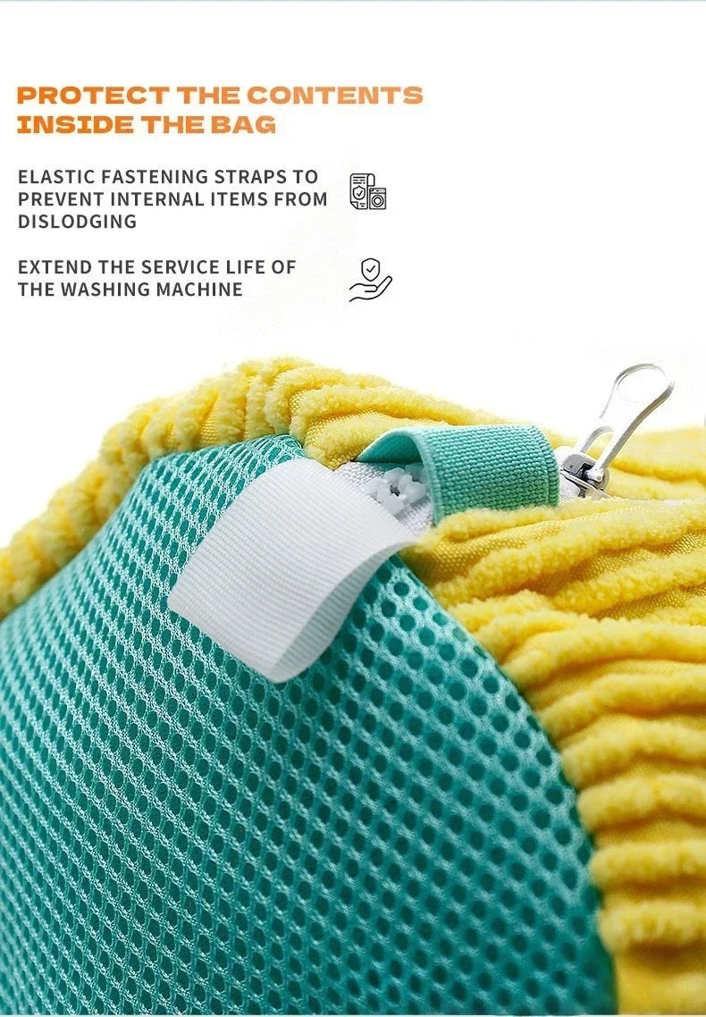 2/1PCS Shoe Washing Bag Washing Machine Laundry Bags with Zipper Closure Shoes Cleaning Bags Shoes Laundry Fluffy Fibers Sneaker