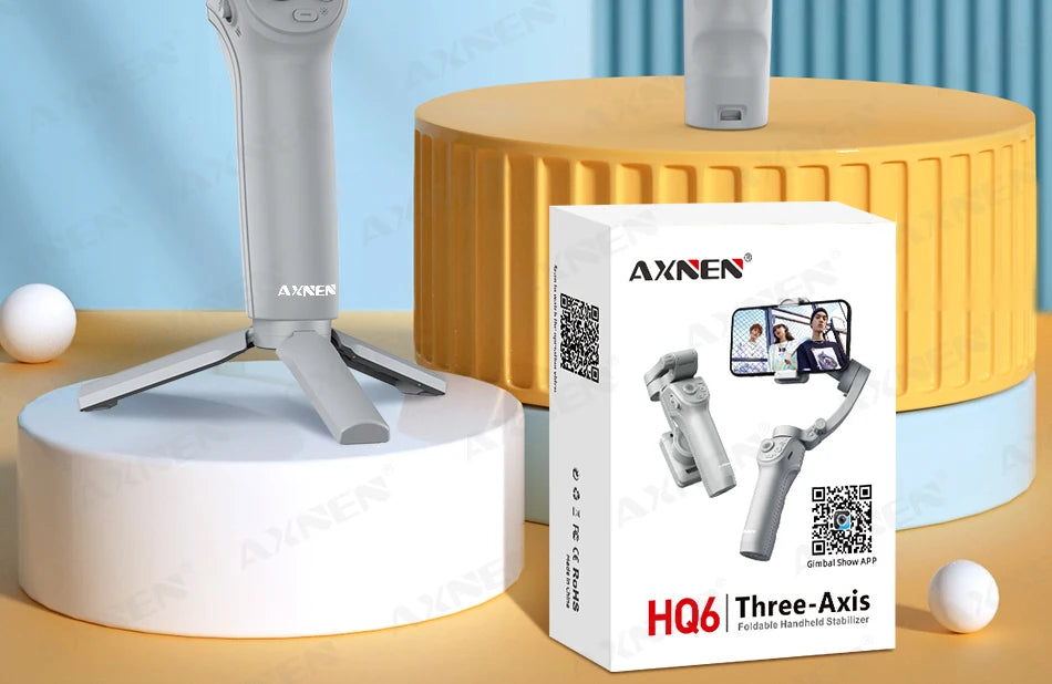 3 Axis Handheld Gimbal Stabilizer for Smartphone with Fill Light for iPhone Android Face Tracking Tiktok Vlog Smart Gimbals HQ6