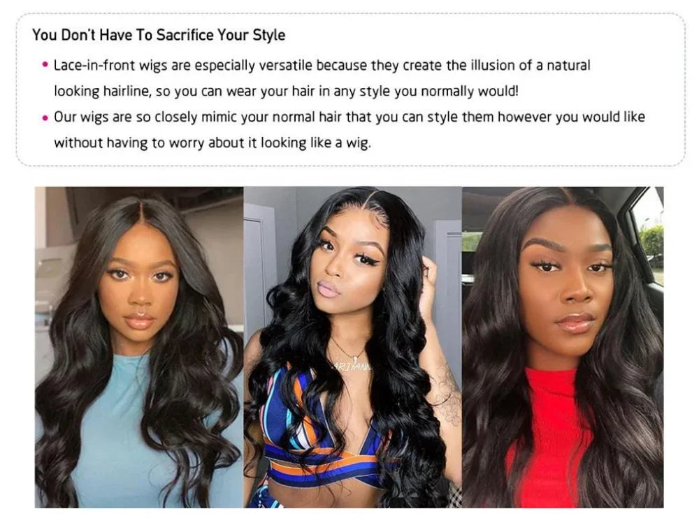 Premium 13x6 HD Lace Front Wig - Brazilian Body Wave Human Hair | Pre-Plucked Natural Hairline