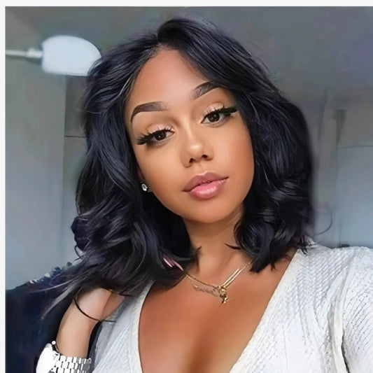 Premium Brazilian Body Wave Wig - 4x4 Lace Closure Human Hair Bob Wig for Women