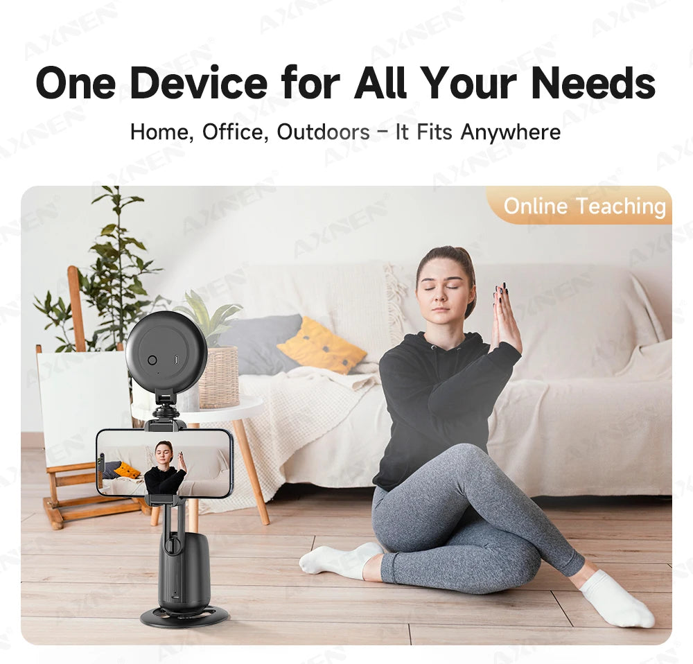 P05 AI Follow Gimbal 360 Rotation Face Tracking Stabilizer Filming Portable Desktop Cellphone Holder for Live/Photo