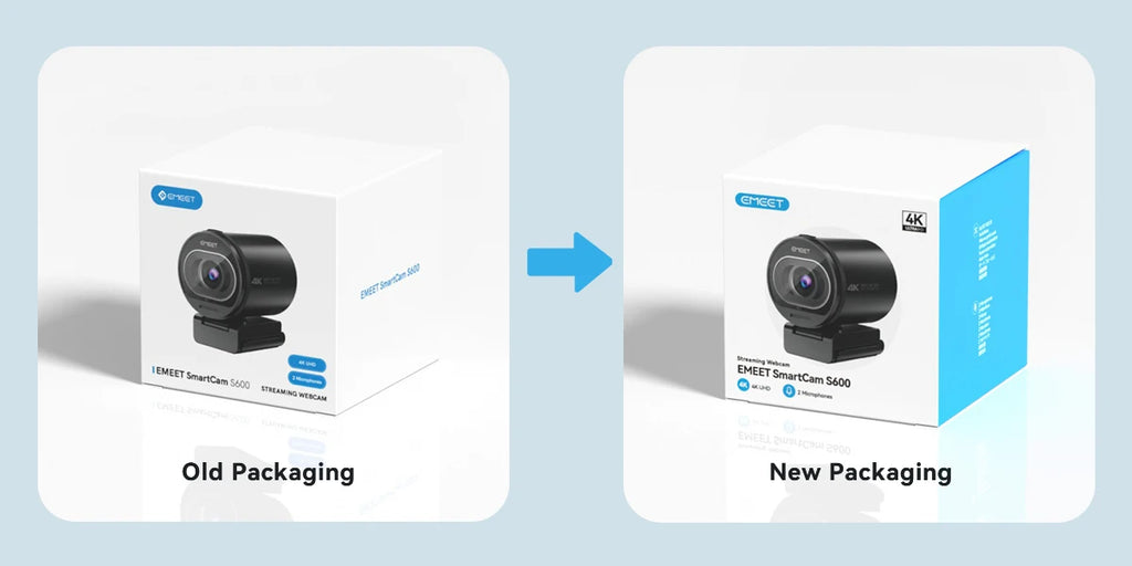 Webcam 4K HD USB Web Camera 1080P 60FPS Fast Autofocus Streaming Camera EMEET S600 With Mics for Video Calling/Zoom/Skype/Teams