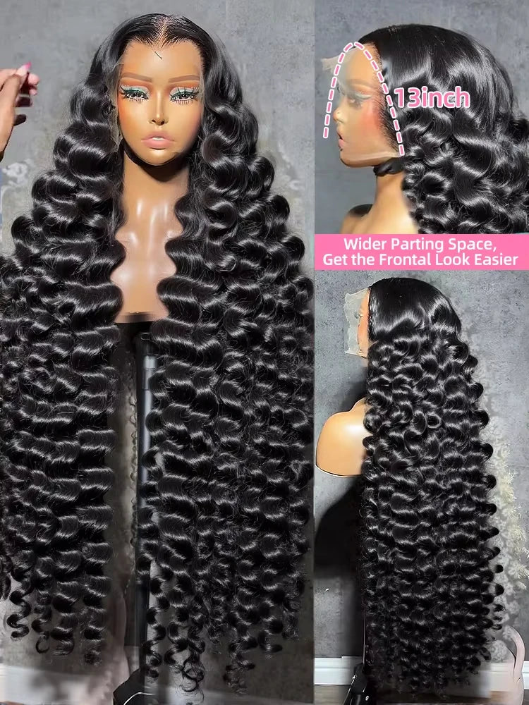 30 36 40 Inch Loose Deep Wave 13x4 13x6 HD Lace Frontal Wig 100% Brazilian Curly Lace Front Human Hair Wig Preplucked