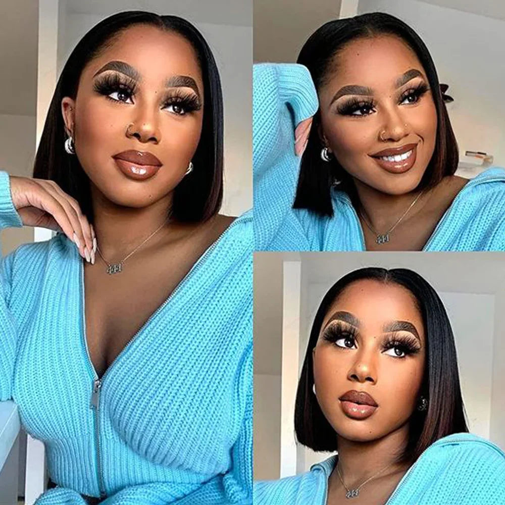 Wear and Go Glueless Wigs Human Hair PrePlucked Pre Cut 7x5 Straight Lace Closure Wigs Ready to Wear Wigs For Women 180 Density