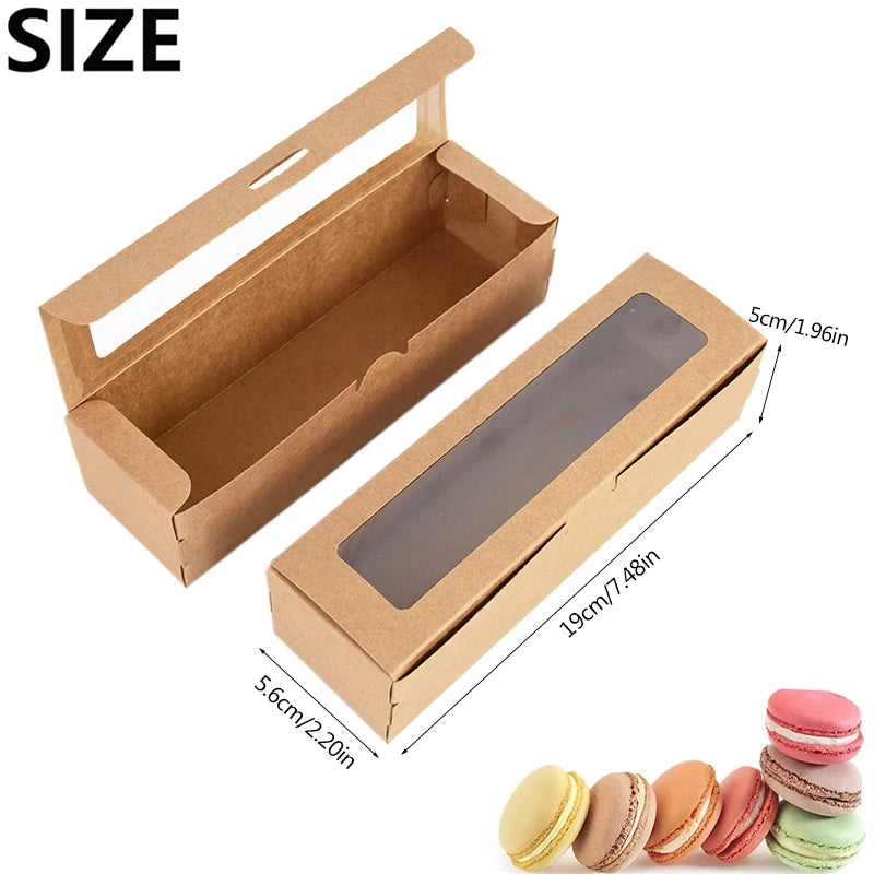 10-30Pcs Cookie Dessert Boxes Macaron Cake Bakery Box With Clear Window Wedding Birthday Party Favors Christmas Gift Packaging