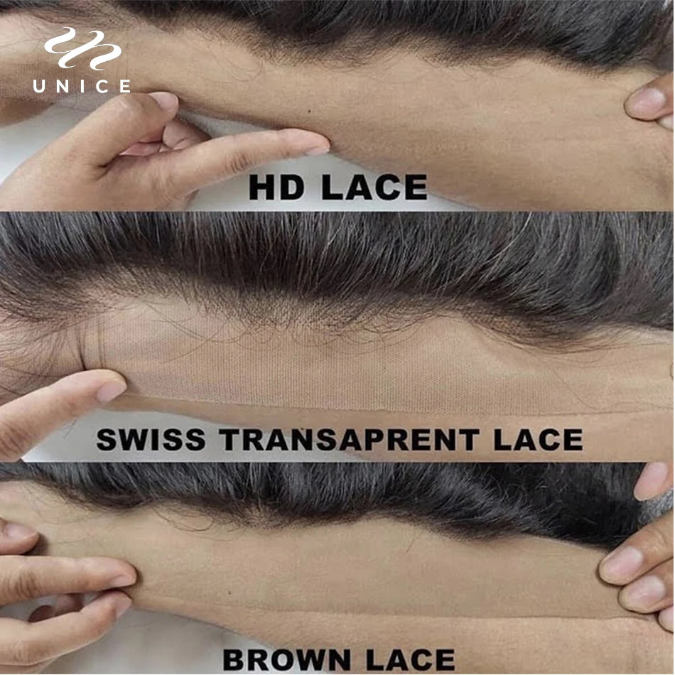 Unice Hair 5x5 HD Lace Closure Body Wave Brazilian Virgin hair 100% Human Hair undetectable Lace Closure Invisible Knots Skin M
