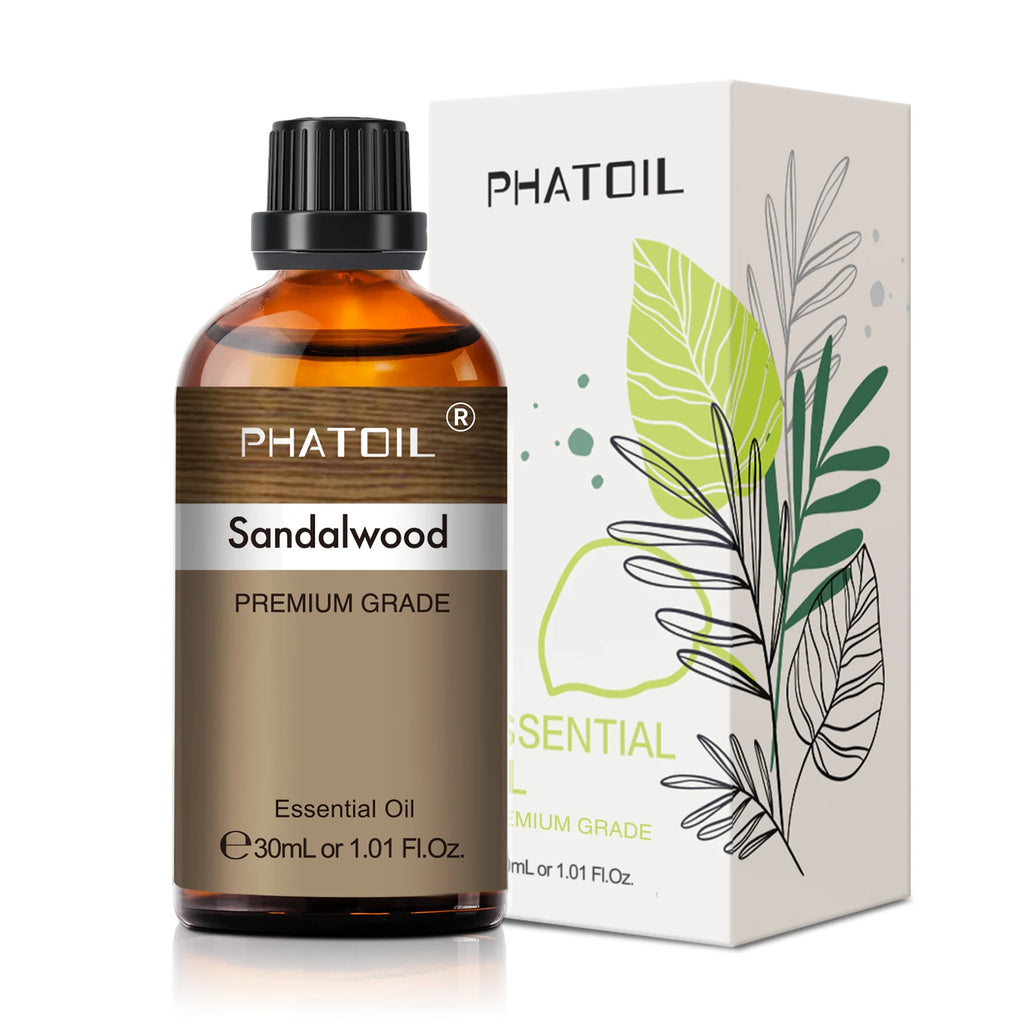 PHATOIL 30ml Lavender Lemon Eucalyptus Sandalwood Bergamot Aromatherapy Essential Oil For Diffuser,Candle Making,DIY Soap & Bomb