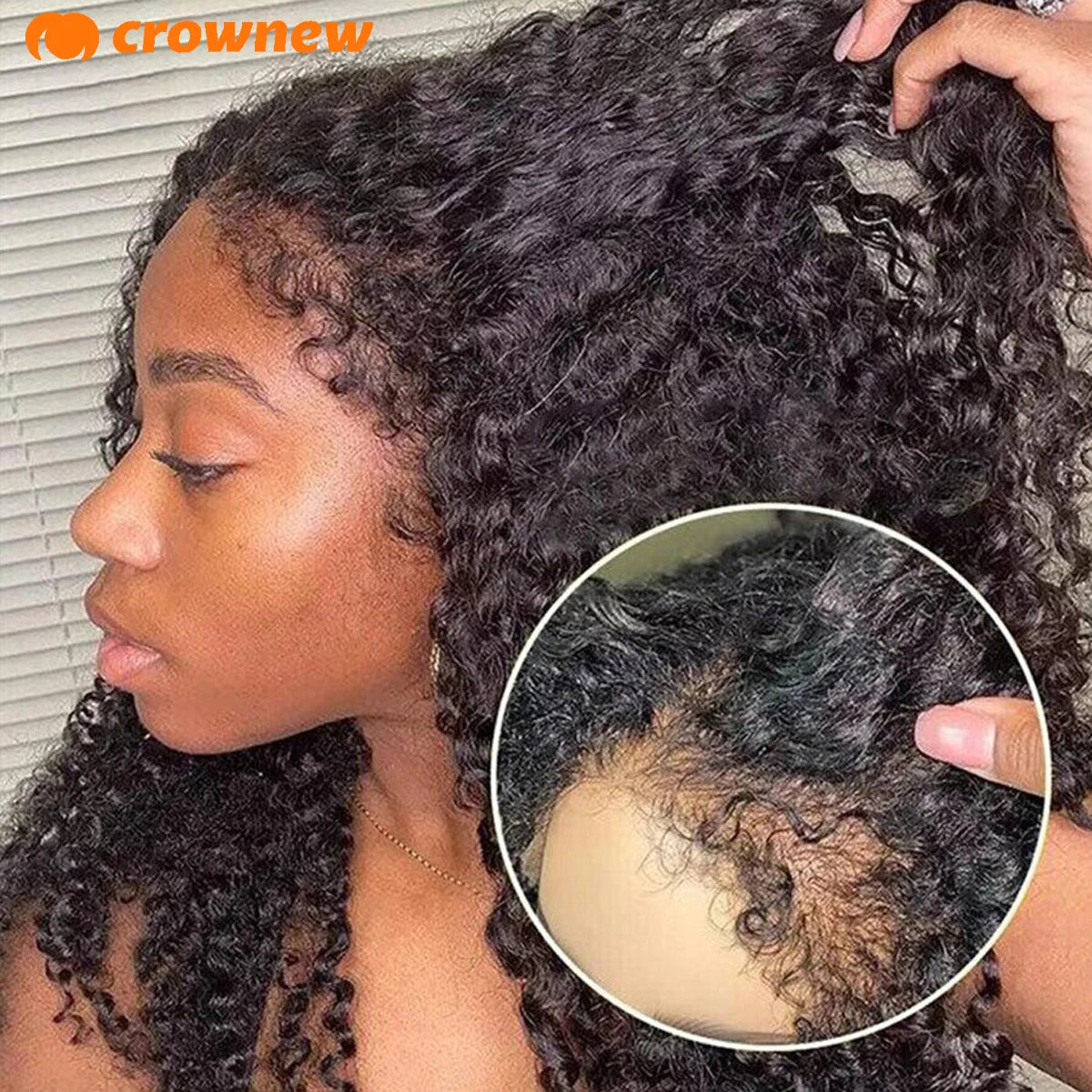 4C KinKy Edges Curly Baby Hair Natural Hairline Curly Lace Front Human Hair Wig 13X4 Hd Lace Front Human Hair Wig Preplucked Wig