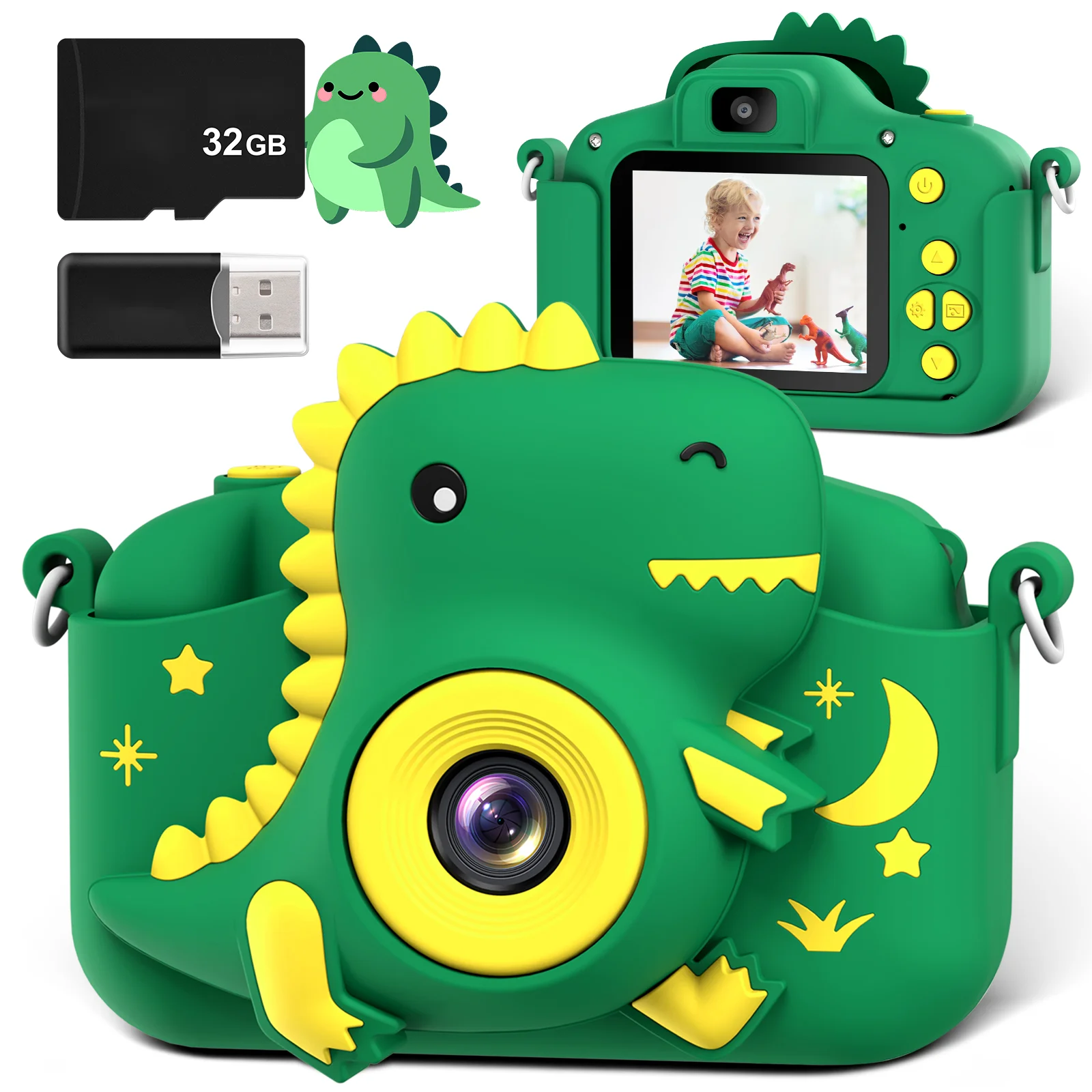 Kids Camera, 2.0" Toddler Digital Camera with 32GB Card,  20MP & 1080P HD Selfie Children's Camera for Boys Girls