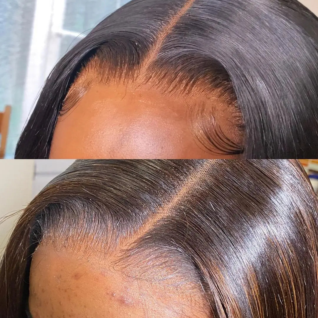 ISEE Hair Wear Go Glueless Bob Wig Straight Lace Front Human Hair Wigs 6X4 HD Transparent Pre Cut PrePlucked Wig Ready To Wear