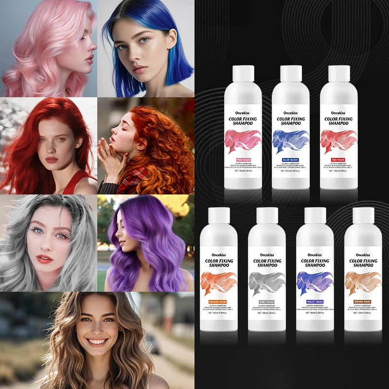 100ml Hair Color Shampoo,Fixed Color,Long-Lasting Semi-Permanent Dye,Unisex-adult Tinted Shampoo Hair Dye for Normal Hair Type