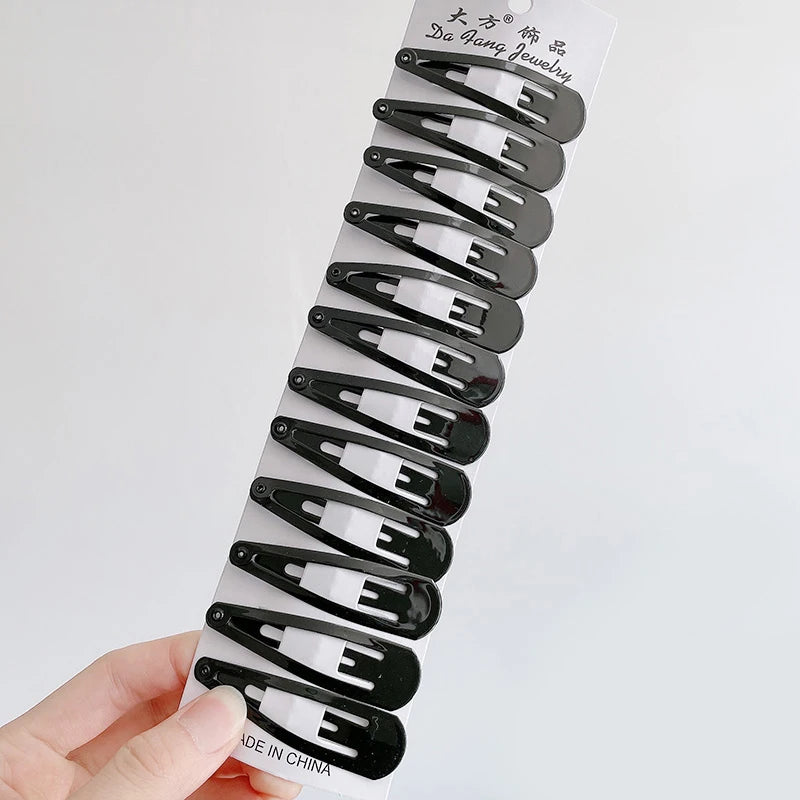12Pcs/Set Black Barrettes BB Hair Clips Professional Hairpins Hair Accessories For Women Girls Styling Tool Headdress 5-8cm