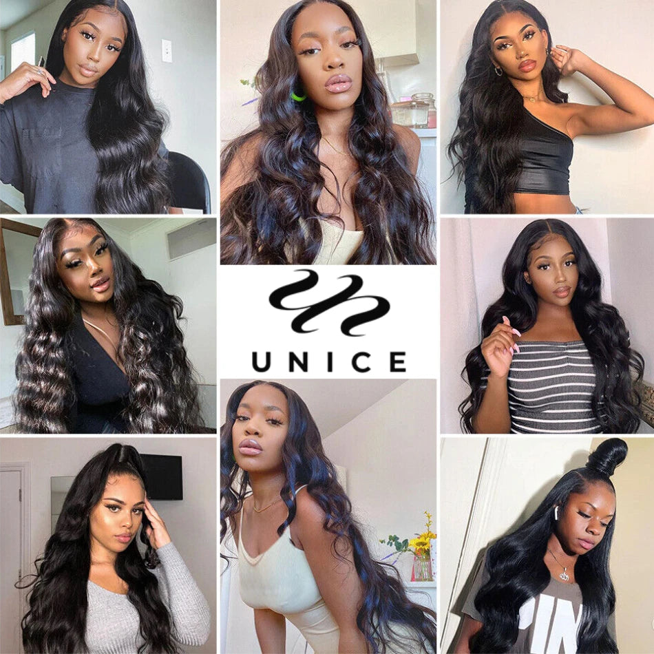 UNice Hair Company Indian Hair Body Wave Human Hair Bundles 1 Piece Remy Hair Extensions Weave 8-30inch Can Mix Any Length