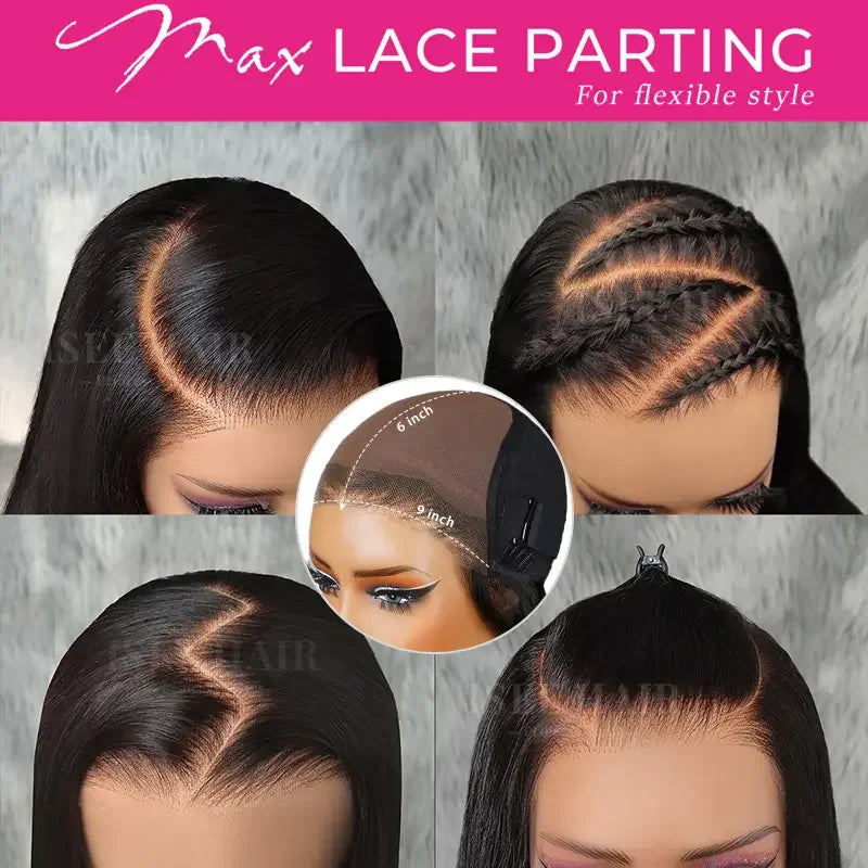 ISEE Hair Straight  9x6 M-cap Lace Front Wigs Pre Plucked Tiny Knots Glueless Human Hair Wigs Beginners Friendly Wear Can Go Wig