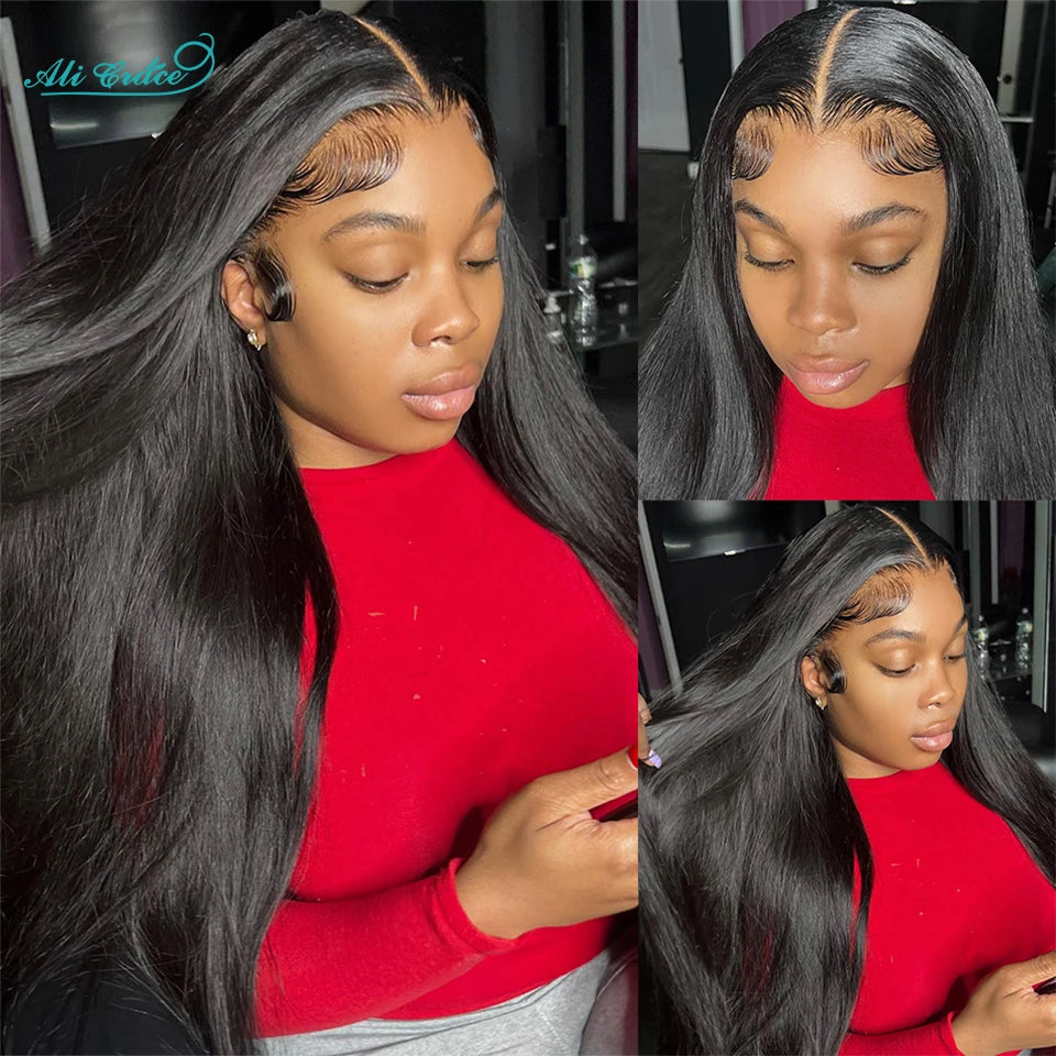 Ali Grace Straight Human Hair Wigs Bleached Knots 13x4 Lace Front Wig Brazilian Straight Hair Pre-plucked Hairline For Women
