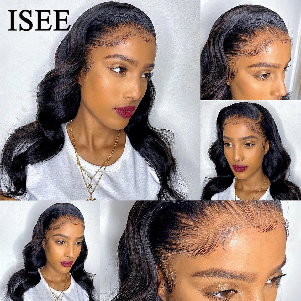 ISEE HAIR Pre-Bleached Knots Wear Go Glueless Wigs Human Hair Body Wave Ready To Wear Glueless Wigs For Women 6*4 HD Lace Wigs