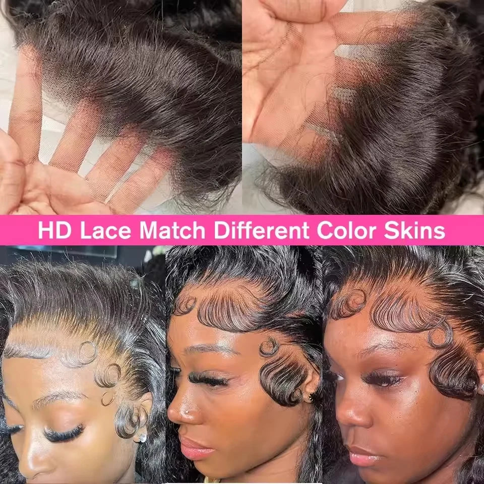 ISEE HAIR Glueless 13x6 HD Straight Full Lace Frontal Human Hair Wigs Pre Cut Pre Plucked Lace Frontal Wigs Invisi Draw Strings