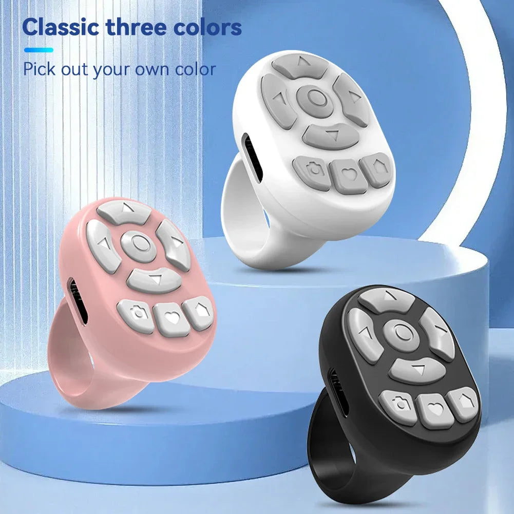 Multi-function Bluetooth Ring Remote Control Portable Fingertip Selfie Video Controller Automatic Page Turner Browsing For Phone