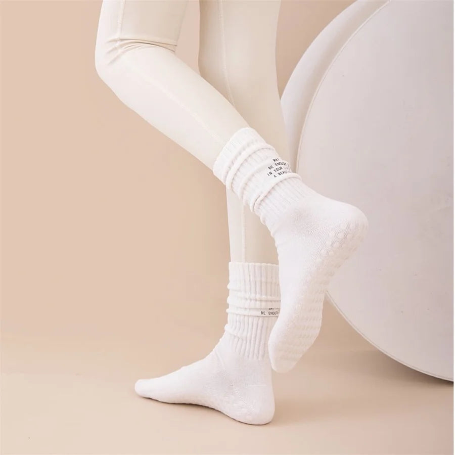 Yoga Socks Indoor Cotton Mid-tube Bottom Professional Non-slip Silicone Fitness Socks gym Floor Socks Dance Pilates Sports Socks