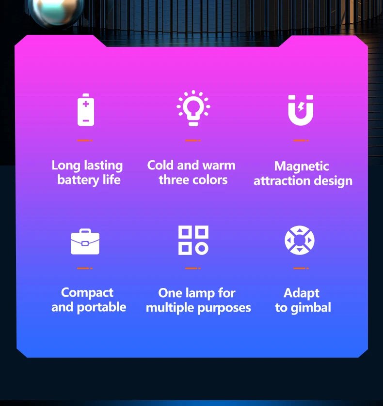 Magnetic Portable Mini Selfie Fill Light Adjustable Lighting Rechargeable Portable Led Video Light For Tiktok Camera Mobile IPad