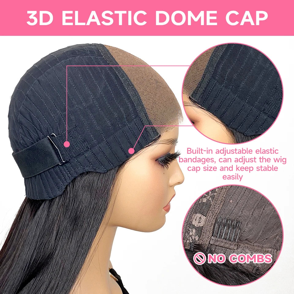 AliGrace Pro-Series Straight Hair 5x6 Lace Closure Wig 30 Inch Straight Remy Human Hair Wigs Pre-Plucked Longer and Thicker Wigs