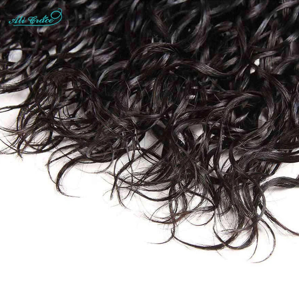 ALI GRACE Brazilian Water Wave Hair Bundles 100% Human Hair Weaving Remy Hair Extensions Water Wave3/4 Hair Bundle Fast Shipping