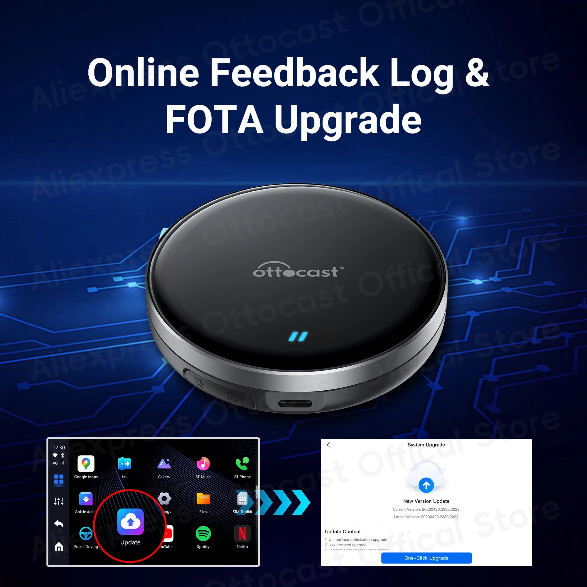 OTTOCAST New P3 Lite OttoAiBox Wireless CarPlay Android AI Box for Youtube for TikTok Car Accessories for OEM CarPlay Car Gift