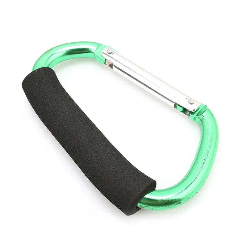 Large Carabiner Stroller Hooks Organizer Aluminum D Ring Spring Snap Keychain Clip Carry Handle for Hanging Purses Shopping Bags
