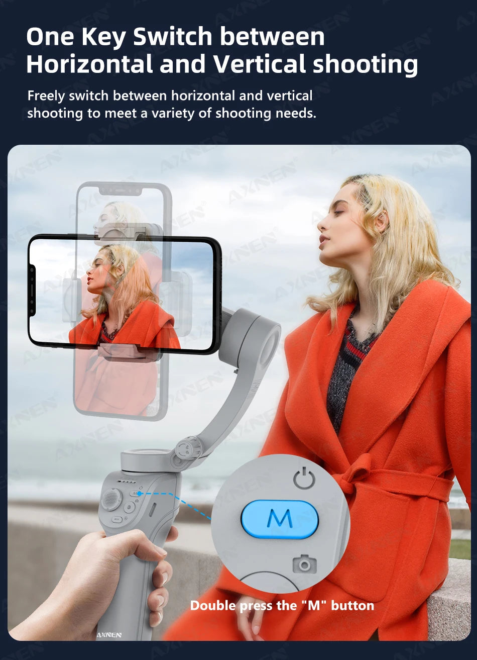 3 Axis Handheld Gimbal Stabilizer for Smartphone with Fill Light for iPhone Android Face Tracking Tiktok Vlog Smart Gimbals HQ6